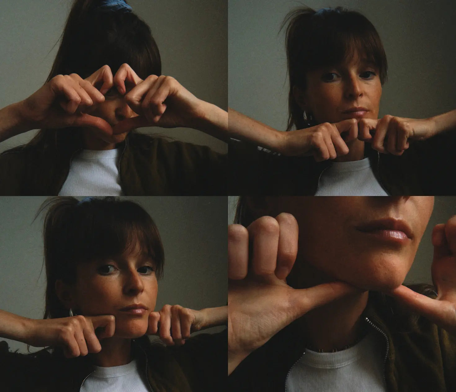 4 image avec mains en forme de coeur