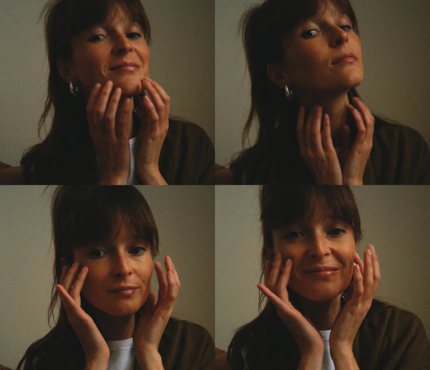 4 photos avec tapotements sur visage